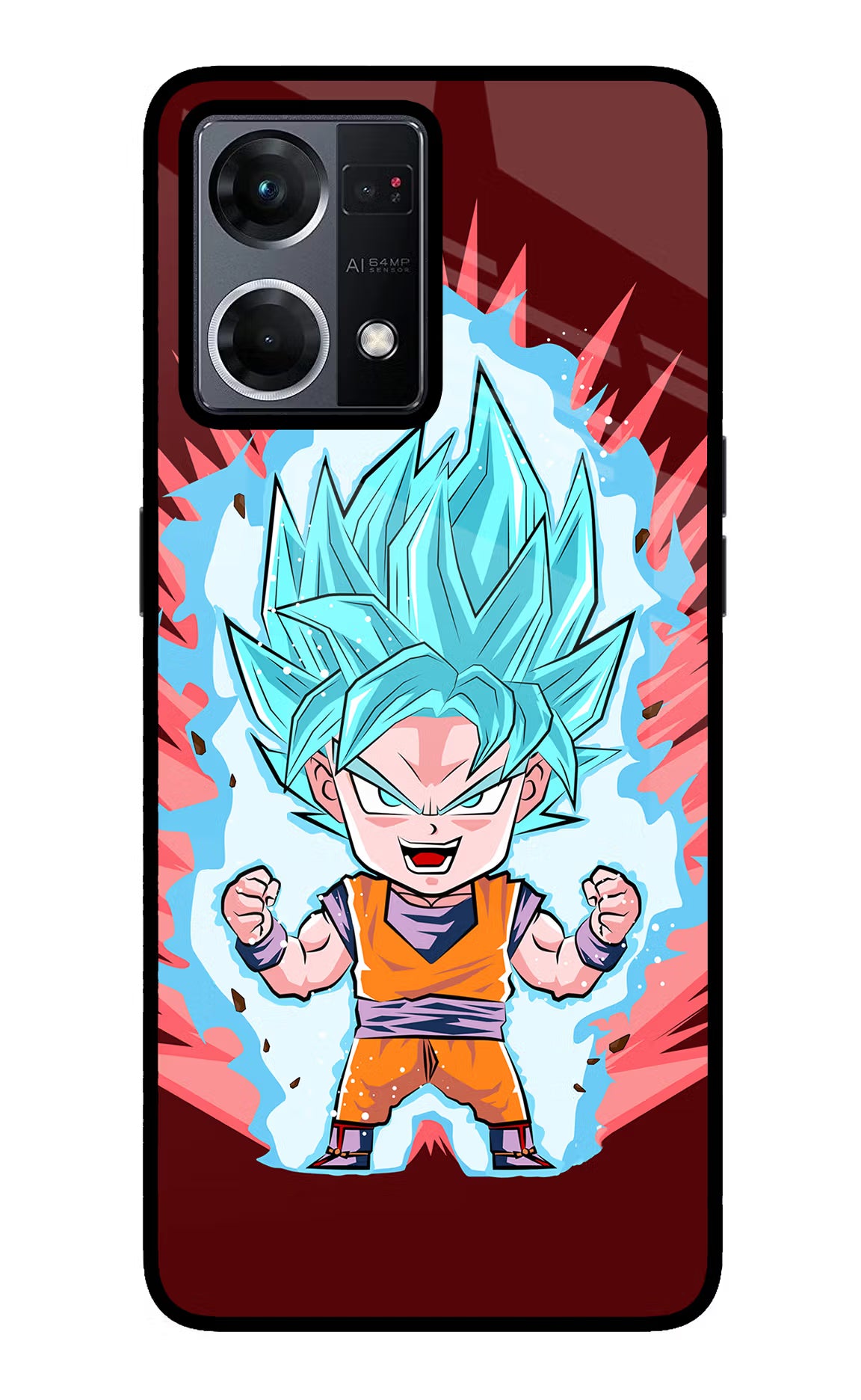 Goku Little Oppo F21 Pro 4G Glass Case Back Cover by Casekaro