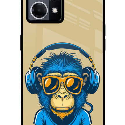 Monkey Headphone Oppo F21 Pro 4G Glass Case Back Cover by Casekaro