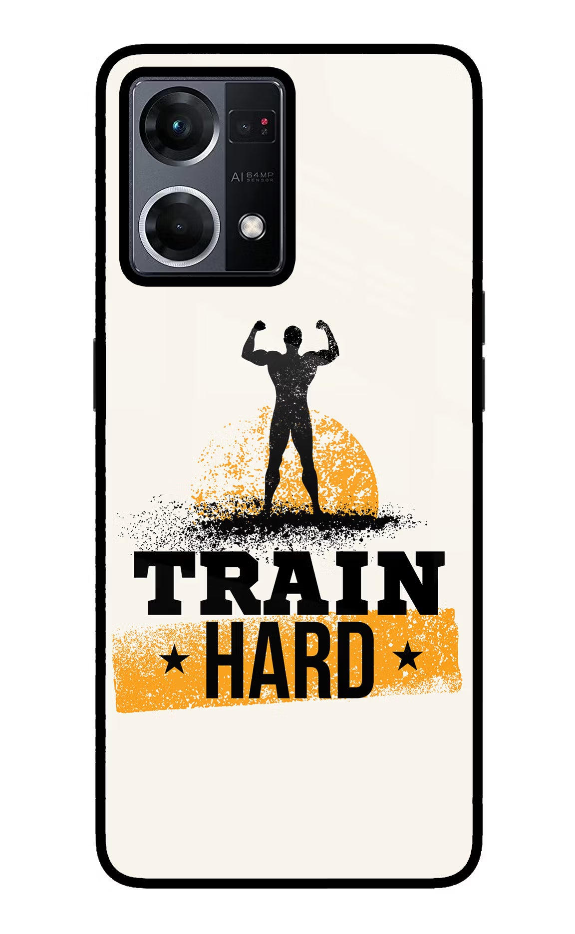 Train Hard Oppo F21 Pro 4G Glass Case Back Cover by Casekaro