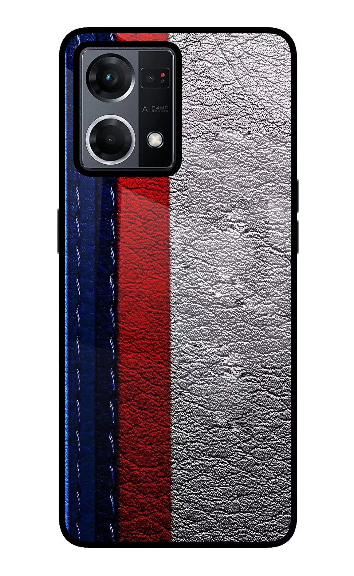 BMW Stripes Oppo F21 Pro 4G Glass Case Back Cover by Casekaro