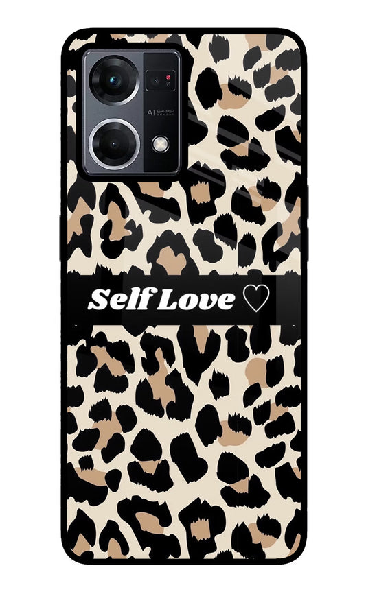 Leopard Print Self Love Oppo F21 Pro 4G Glass Case