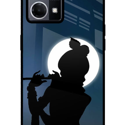 Shri Krishna Silhouette Oppo F21 Pro 4G Glass Case Back Cover by Casekaro