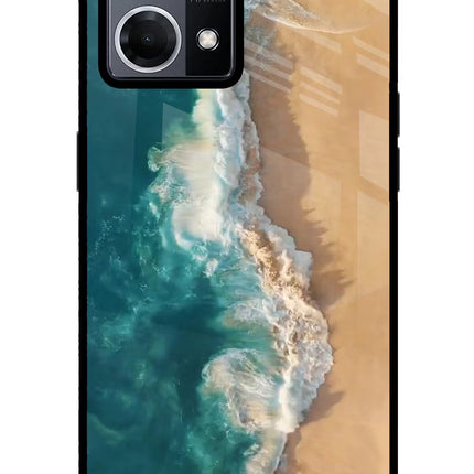 Ocean Beach Oppo F21 Pro 4G Glass Case Back Cover by Casekaro