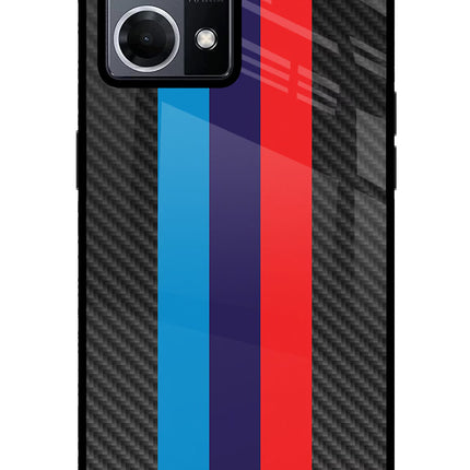 BMW Stripes Pattern Oppo F21 Pro 4G Glass Case Back Cover by Casekaro