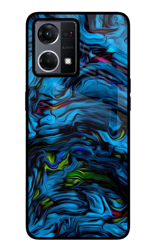 Dark Blue Abstract Oppo F21 Pro 4G Glass Case