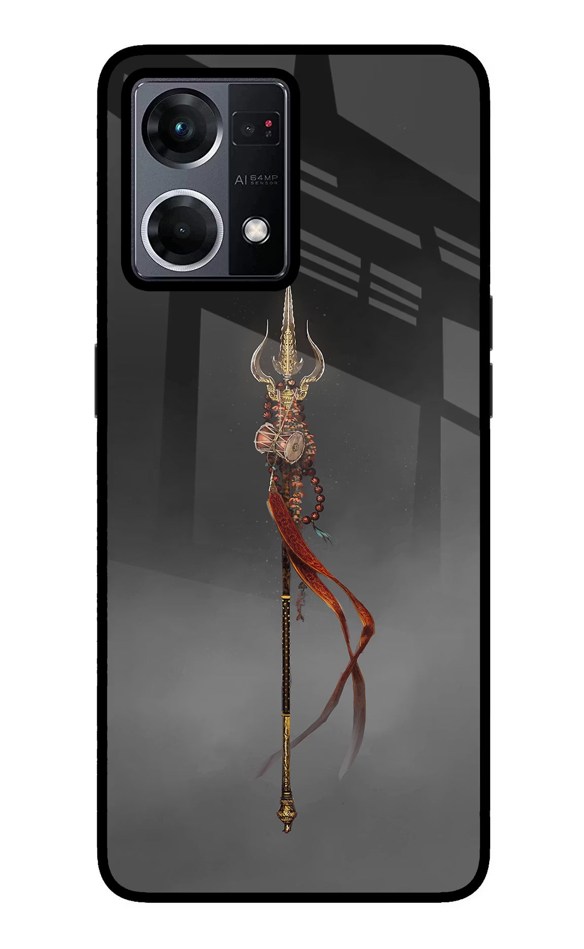 Shiv Trishul Oppo F21 Pro 4G Glass Case Back Cover by Casekaro
