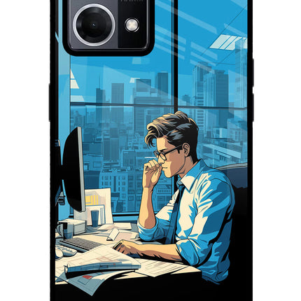 Focused Hustler (AI Generated) Oppo F21 Pro 4G Glass Case Back Cover by Casekaro