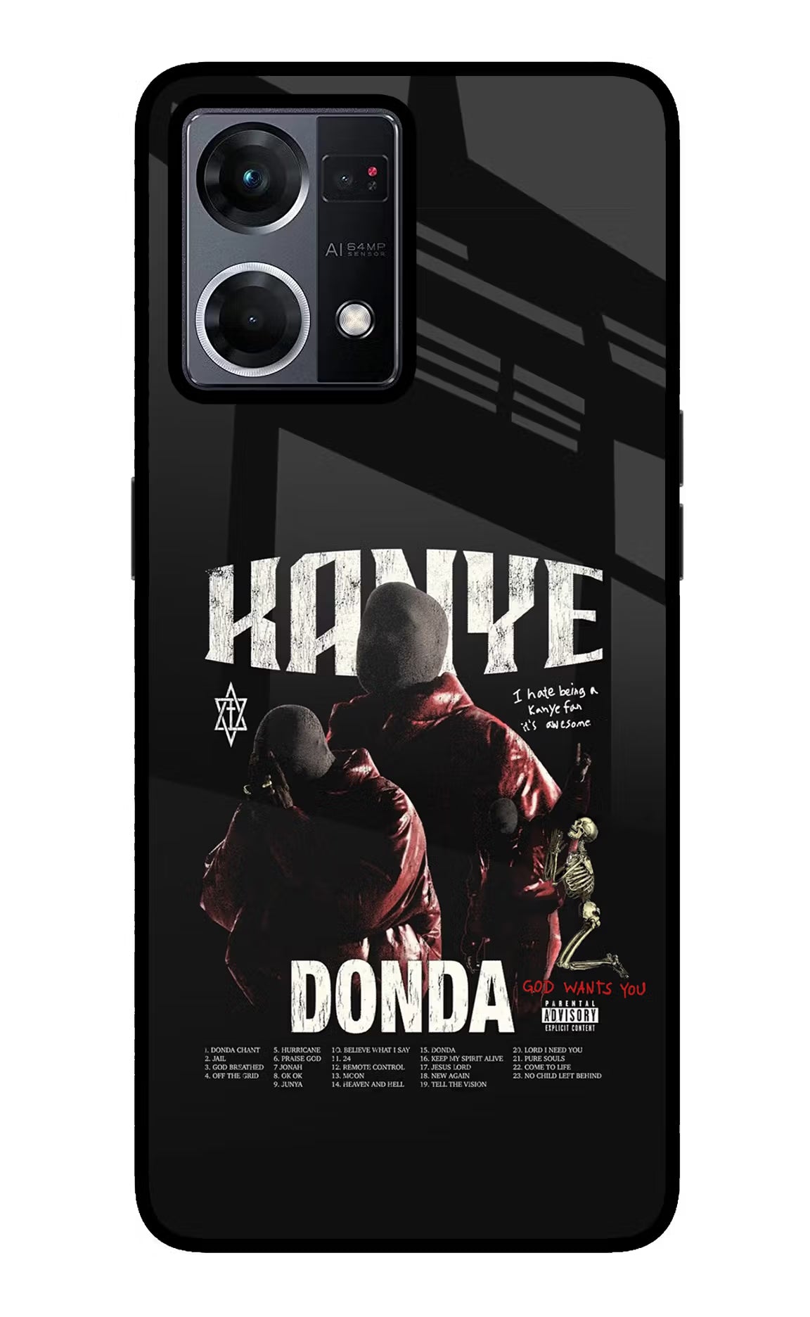 Donda Kanye West Oppo F21 Pro 4G Glass Case Back Cover by Casekaro