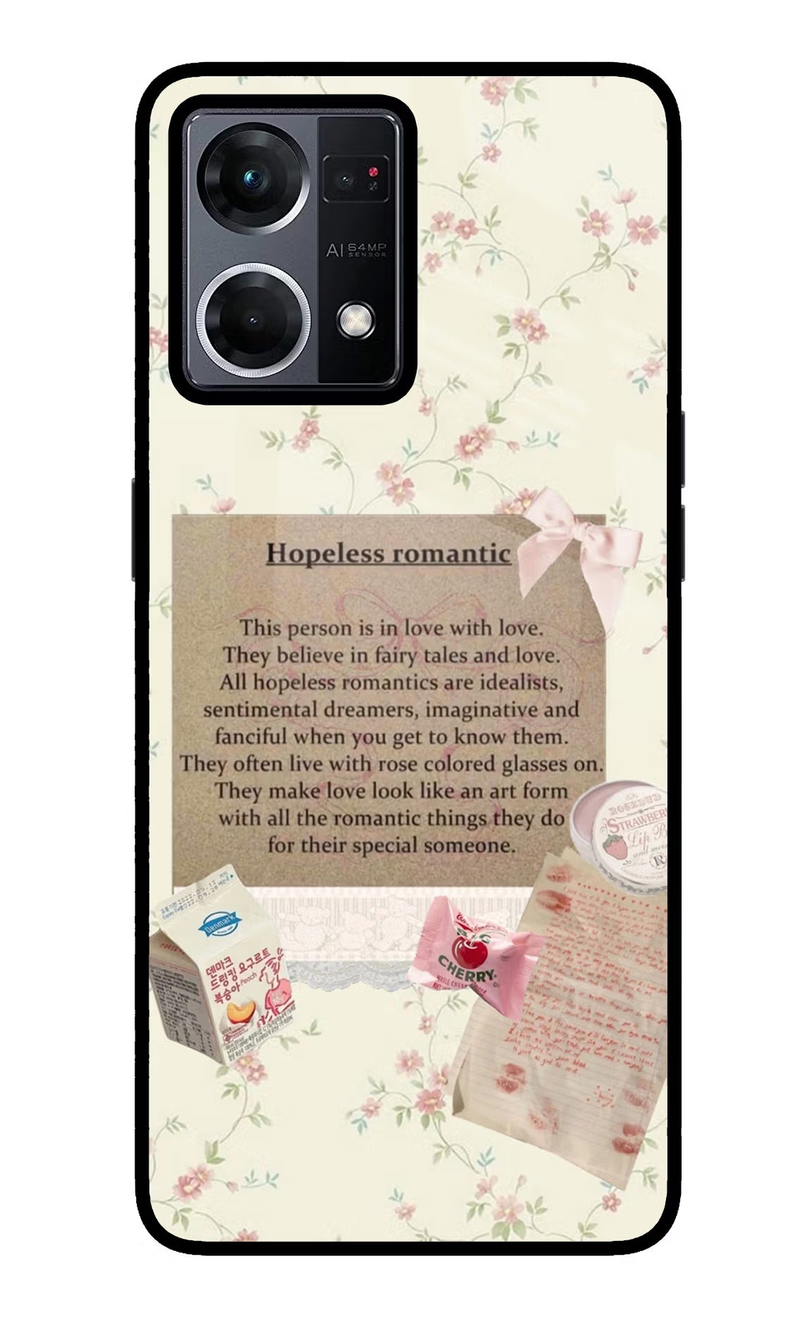 Hopeless Romantic Oppo F21 Pro 4G Glass Case Back Cover by Casekaro