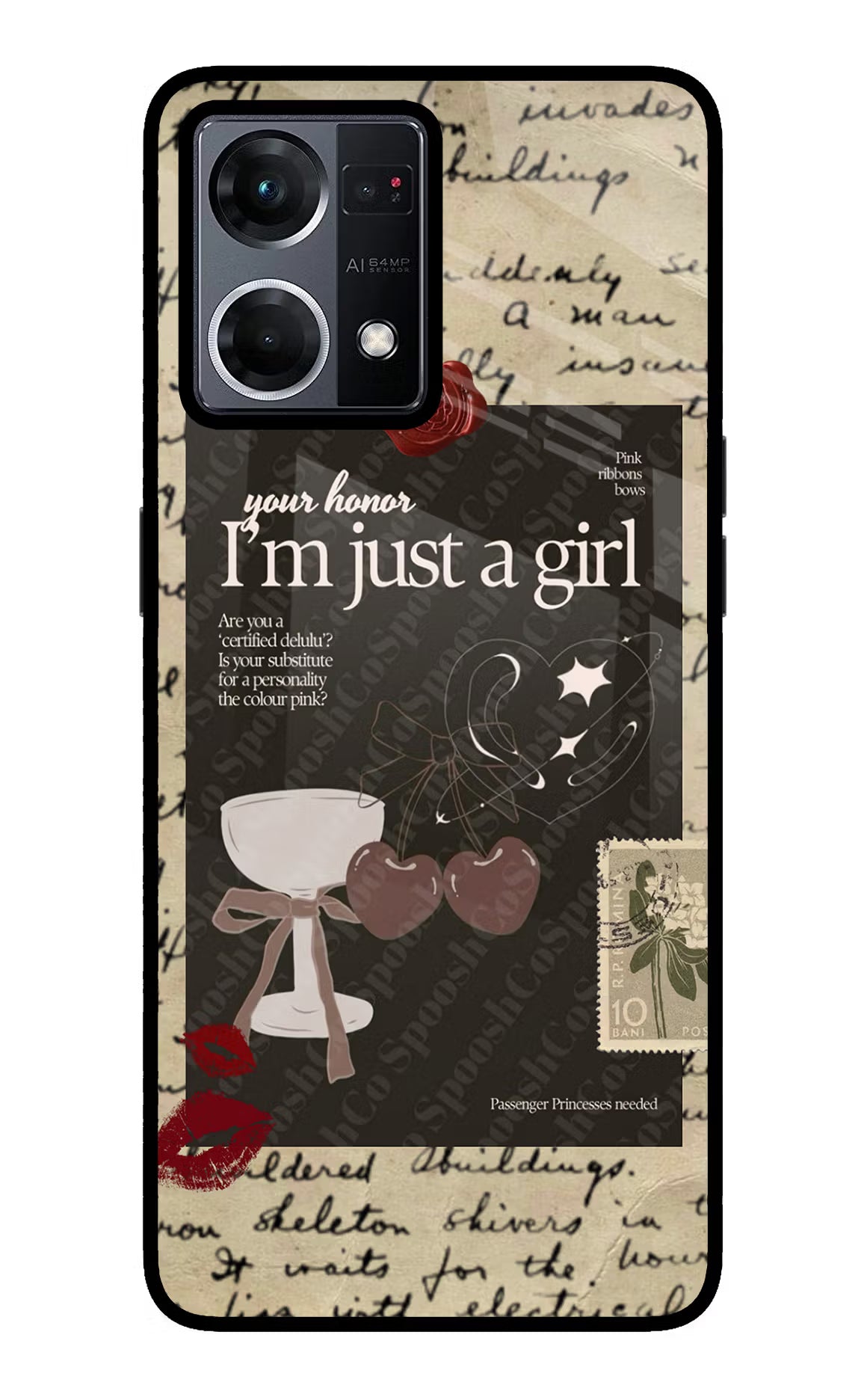 I am just a girl Oppo F21 Pro 4G Glass Case Back Cover by Casekaro