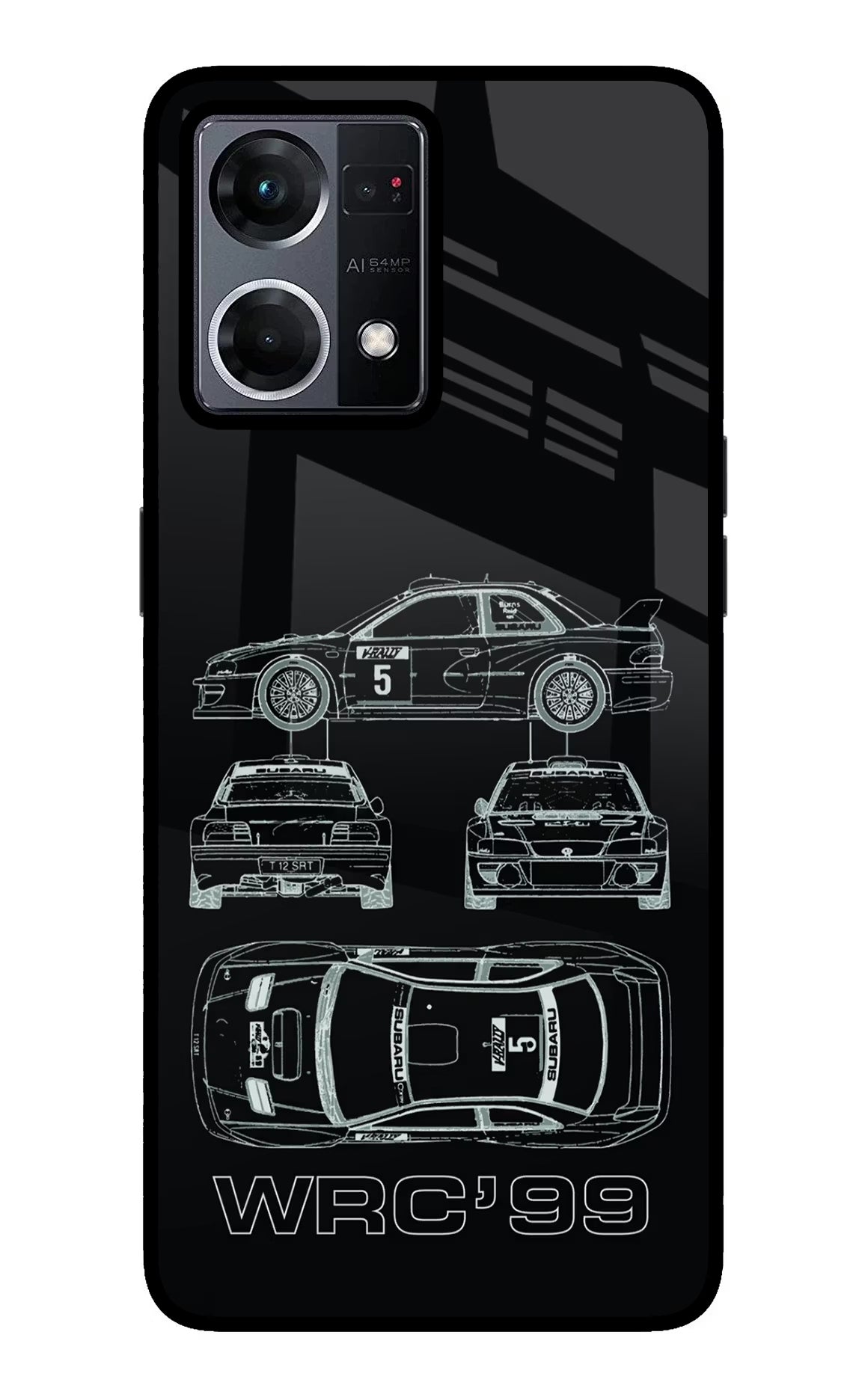 WRC'99 Oppo F21 Pro 4G Glass Case Back Cover by Casekaro