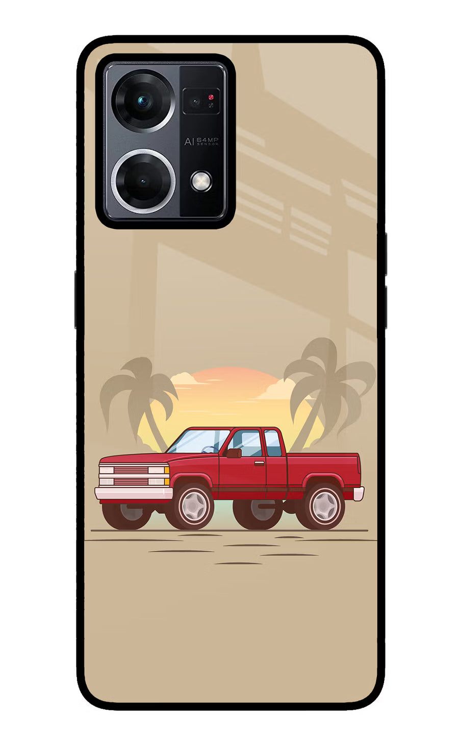 Desert Classic Drive Oppo F21 Pro 4G Back Cover, Glass case