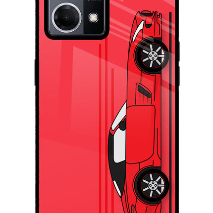 Red Velocity Oppo F21 Pro 4G Glass Case Back Cover by Casekaro