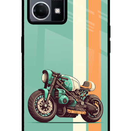 Striped Moto Drift Oppo F21 Pro 4G Glass Case Back Cover by Casekaro