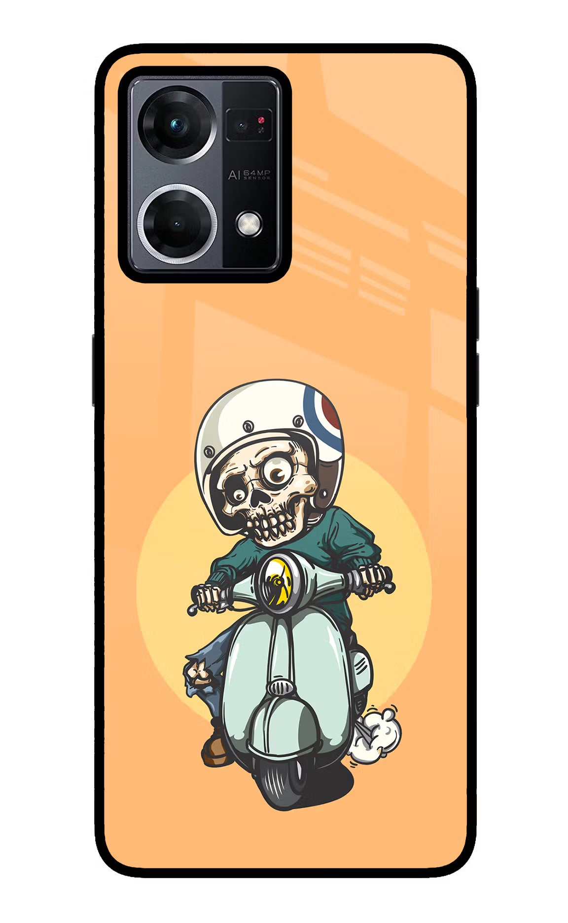 Undead Biker Oppo F21 Pro 4G Glass Case Back Cover by Casekaro