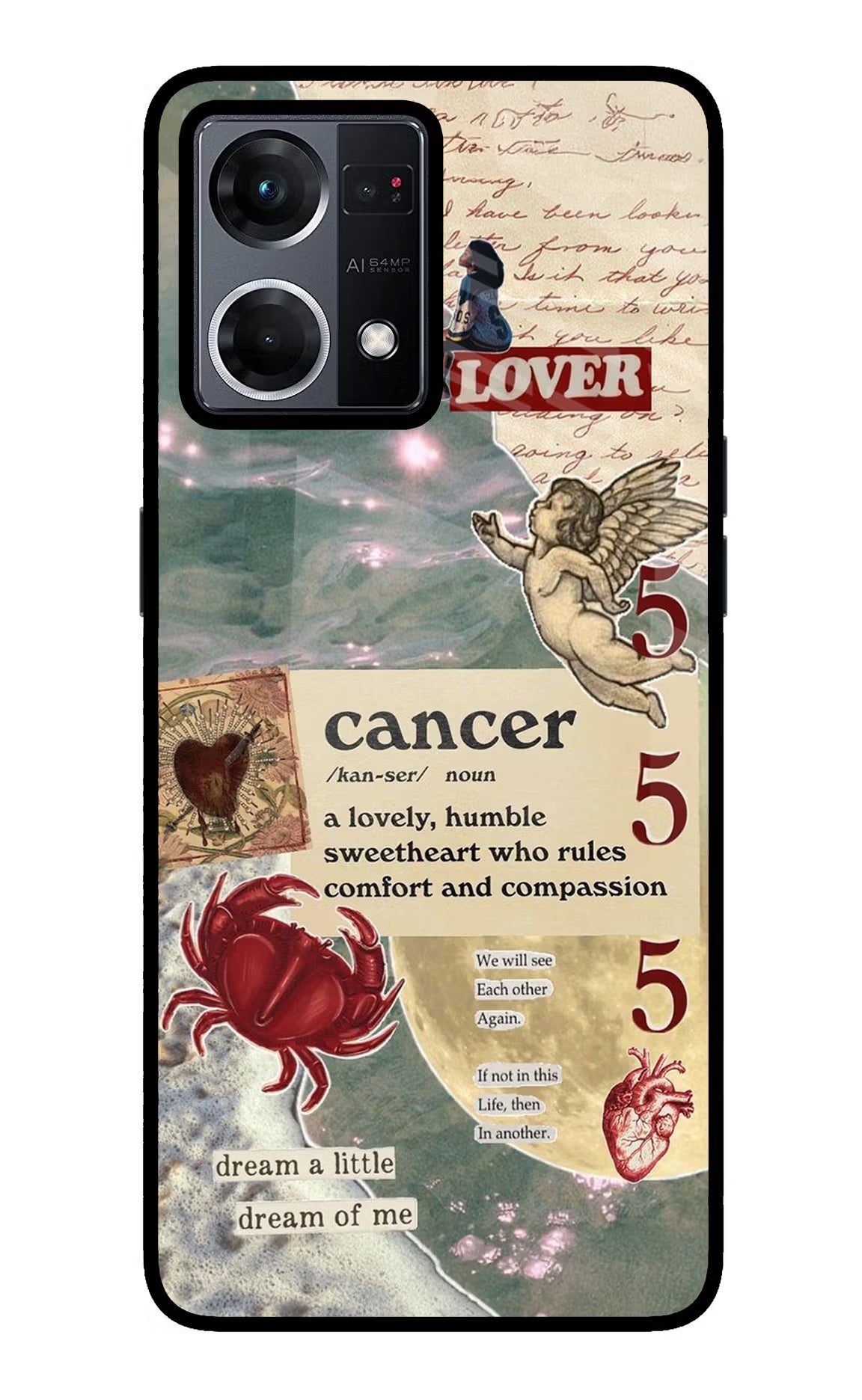 Cancer Zodiac Oppo F21 Pro 4G Glass Case Back Cover by Casekaro