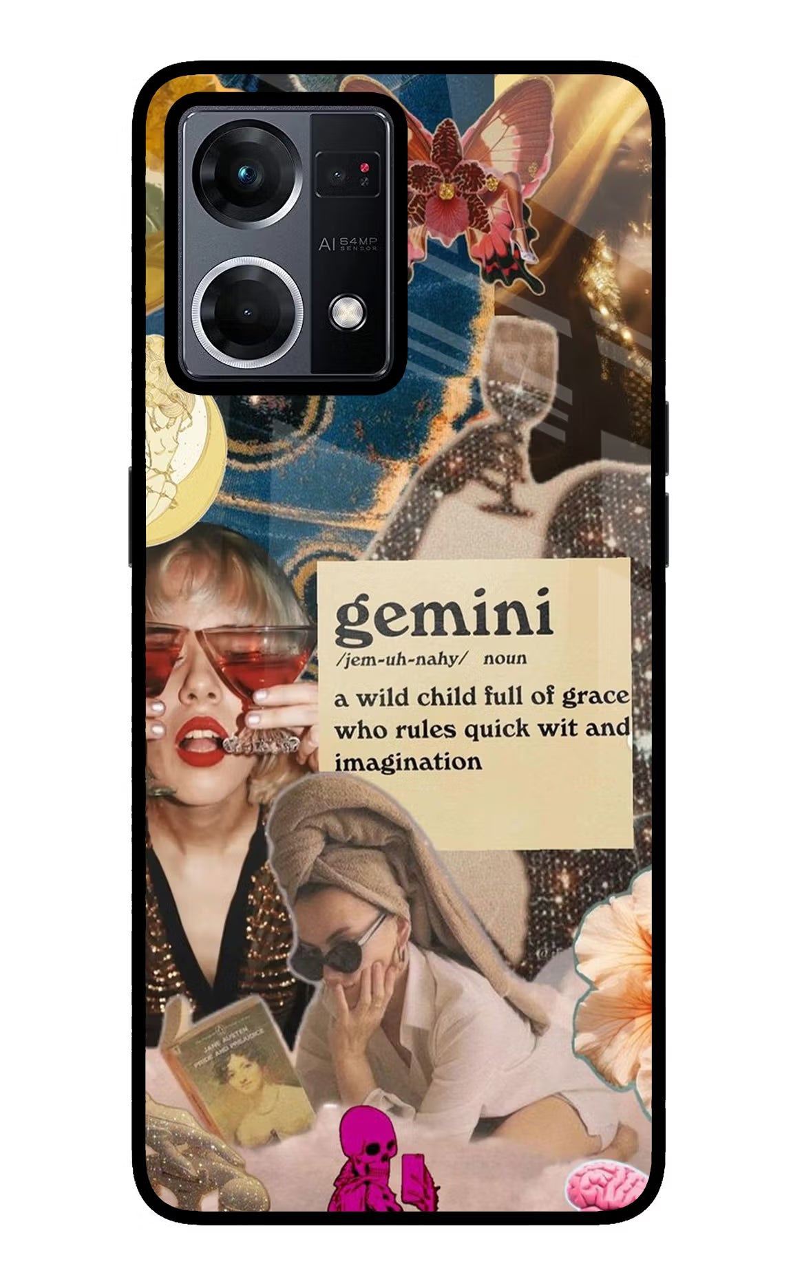 Gemini Zodiac Oppo F21 Pro 4G Glass Case Back Cover by Casekaro