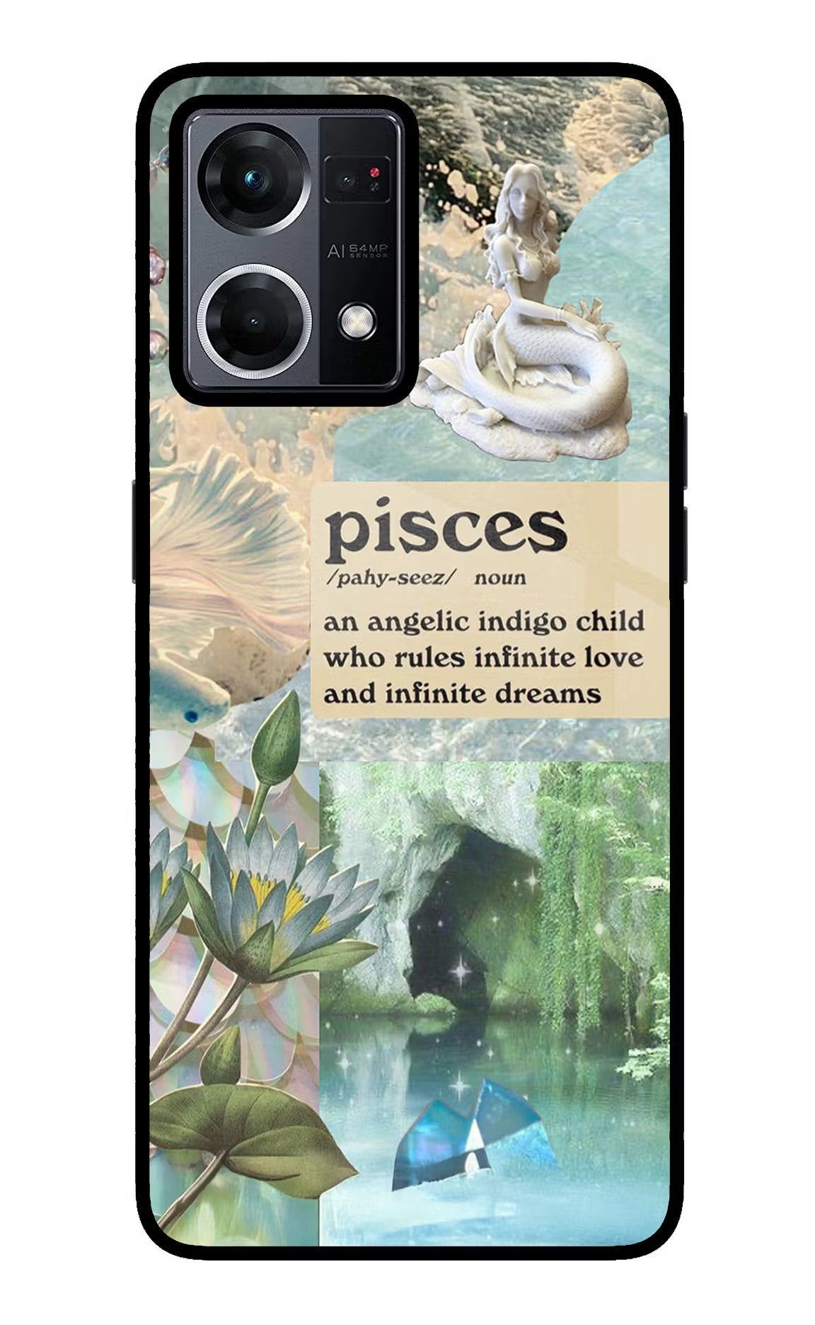 Pisces Zodiac Oppo F21 Pro 4G Glass Case Back Cover by Casekaro