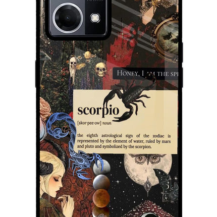 Scorpio Zodiac Oppo F21 Pro 4G Glass Case Back Cover by Casekaro