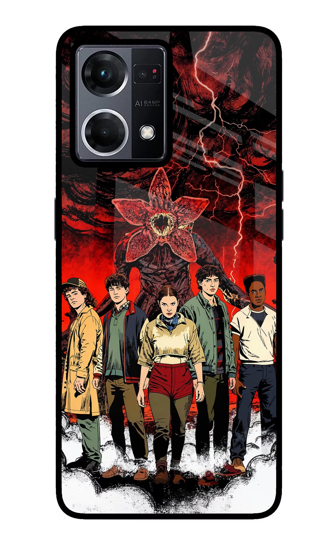 Ordinary Things Characters Oppo F21 Pro 4G Glass Case Back Cover by Casekaro