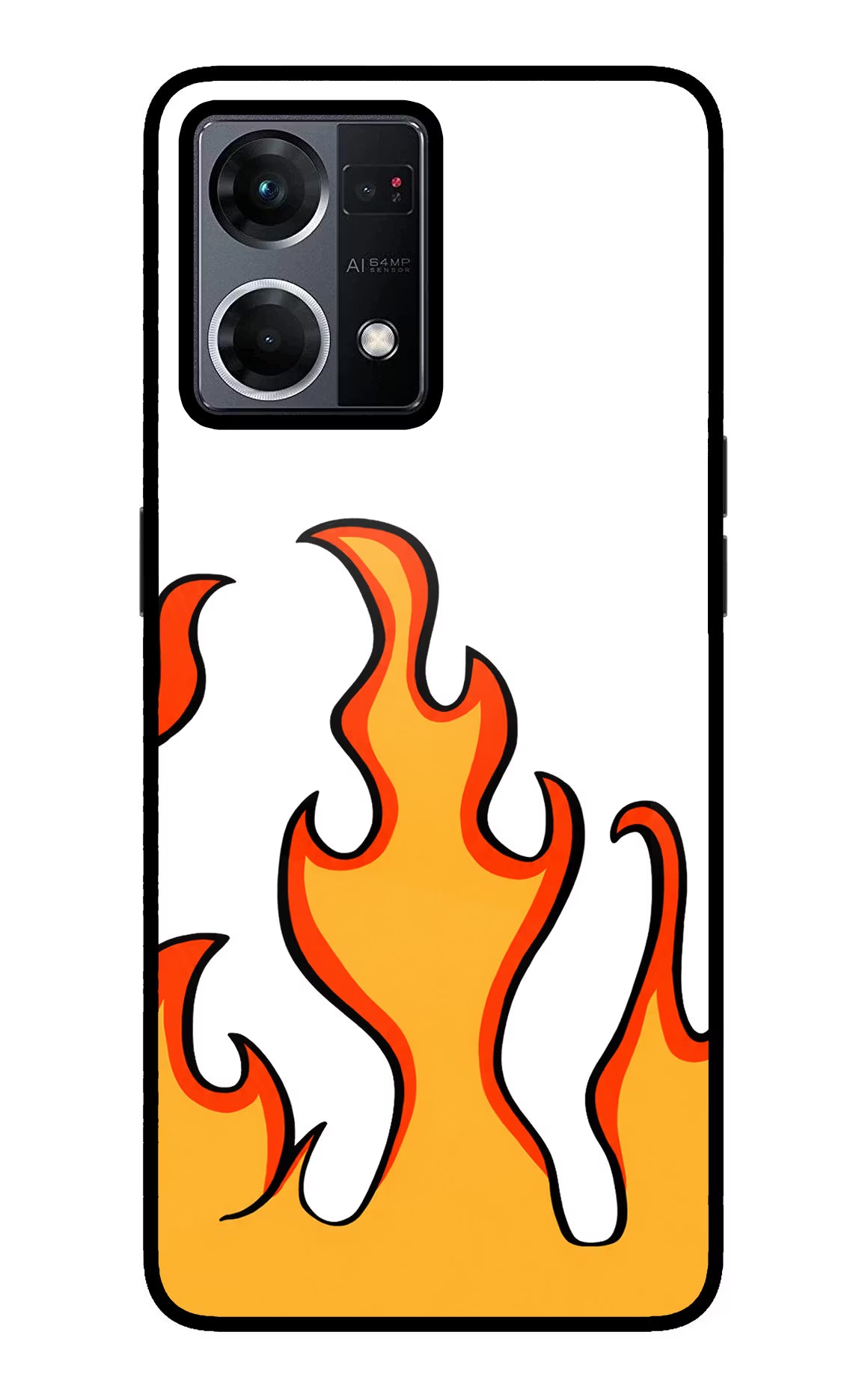Fired Up – White Oppo F21 Pro 4G Glass Case