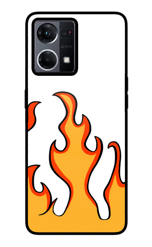 Fired Up – White Oppo F21 Pro 4G Glass Case
