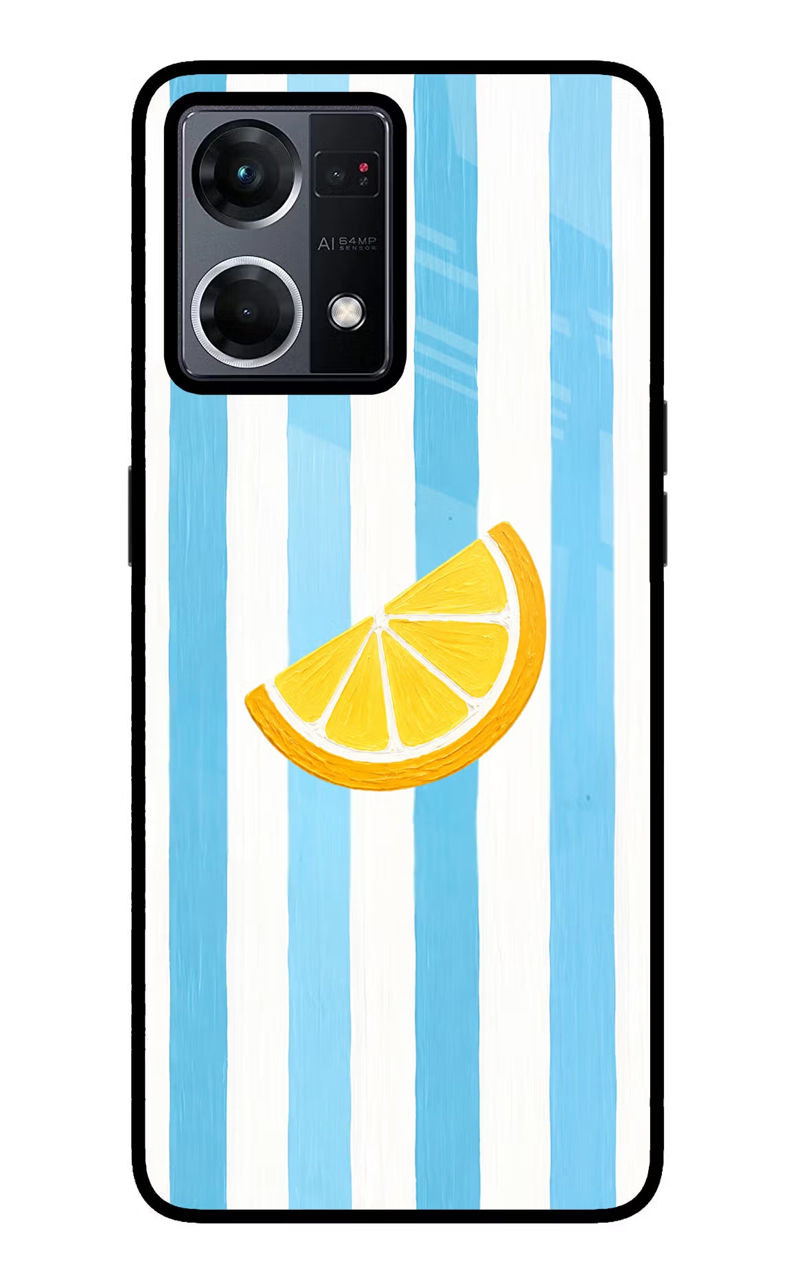 Summer Lemon Oppo F21 Pro 4G Glass Case Back Cover by Casekaro