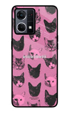 Pink Cats Oppo F21 Pro 4G Glass Case