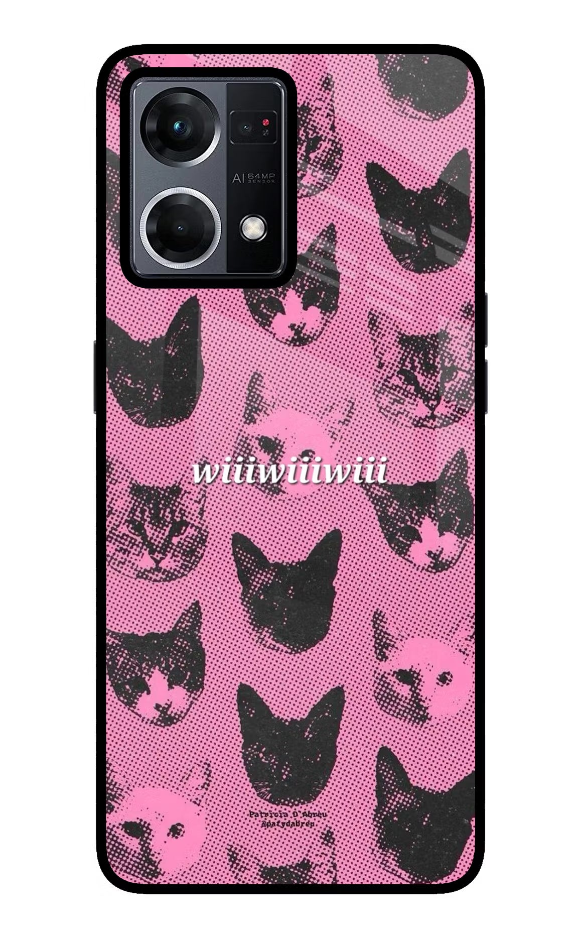 Pink Cats Oppo F21 Pro 4G Glass Case Back Cover by Casekaro