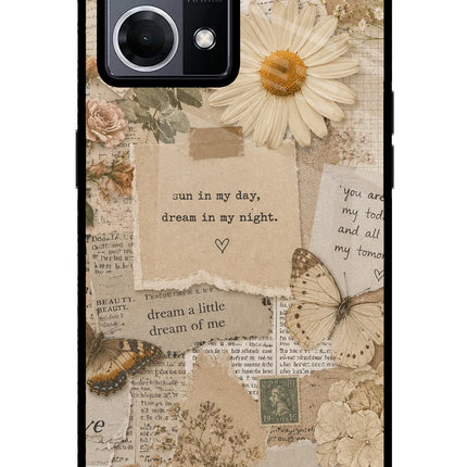 Vintage case Oppo F21 Pro 4G Glass Case Back Cover by Casekaro
