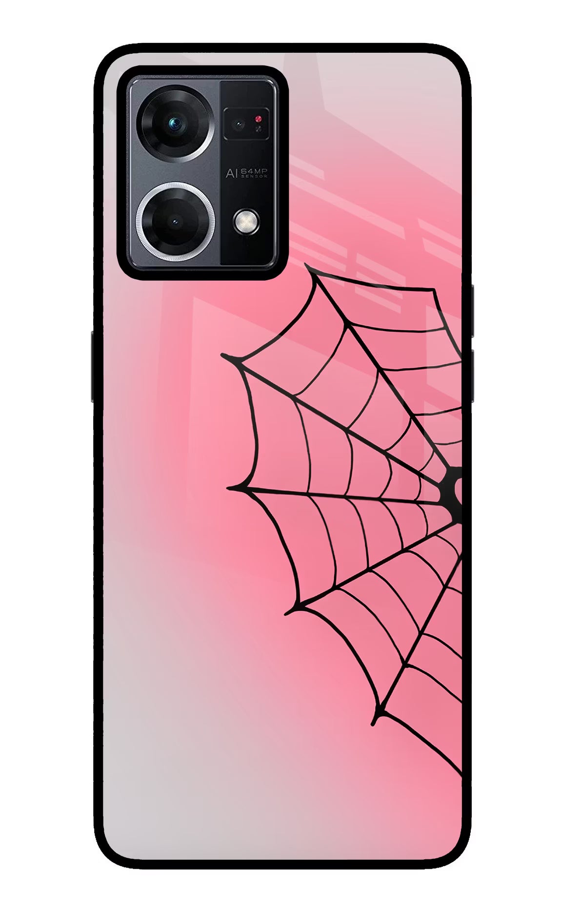 Pink Web Oppo F21 Pro 4G Glass Case