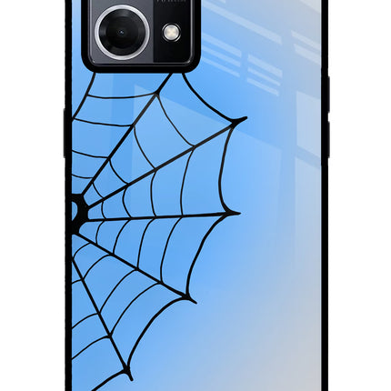 Blue Web Oppo F21 Pro 4G Glass Case Back Cover by Casekaro