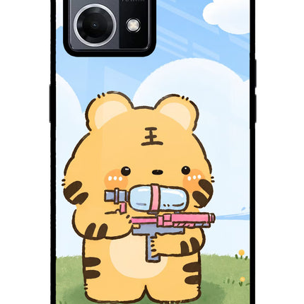 Tiger Treat Oppo F21 Pro 4G Glass Case Back Cover by Casekaro