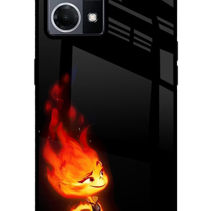 Ember Flame Oppo F21 Pro 4G Glass Case Back Cover by Casekaro