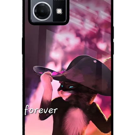 Forever Cat Oppo F21 Pro 4G Glass Case Back Cover by Casekaro