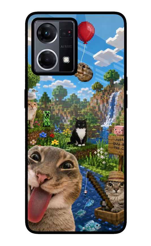 Minecraft Cat Chaos Oppo F21 Pro 4G Glass Case