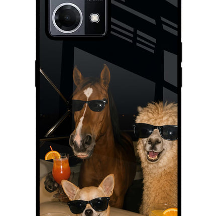 Party Squad Oppo F21 Pro 4G Glass Case Back Cover by Casekaro