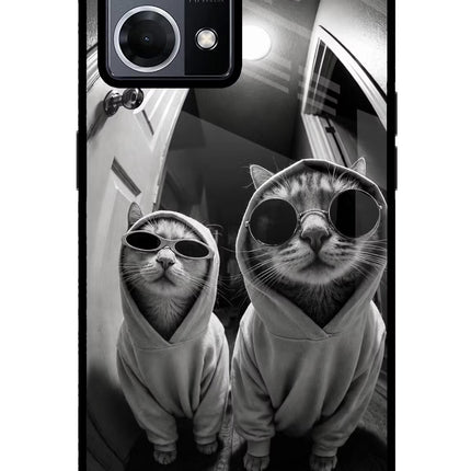 Hood Cats Oppo F21 Pro 4G Glass Case Back Cover by Casekaro