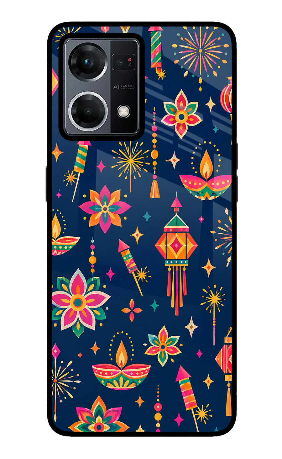Festive Pop Oppo F21 Pro 4G Back Cover, Glass case