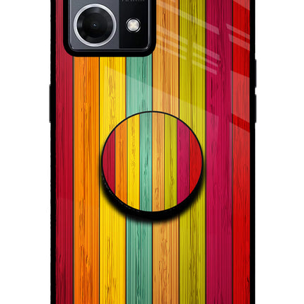 Multicolor Wooden Oppo F21 Pro 4G Pop Case by Casekaro