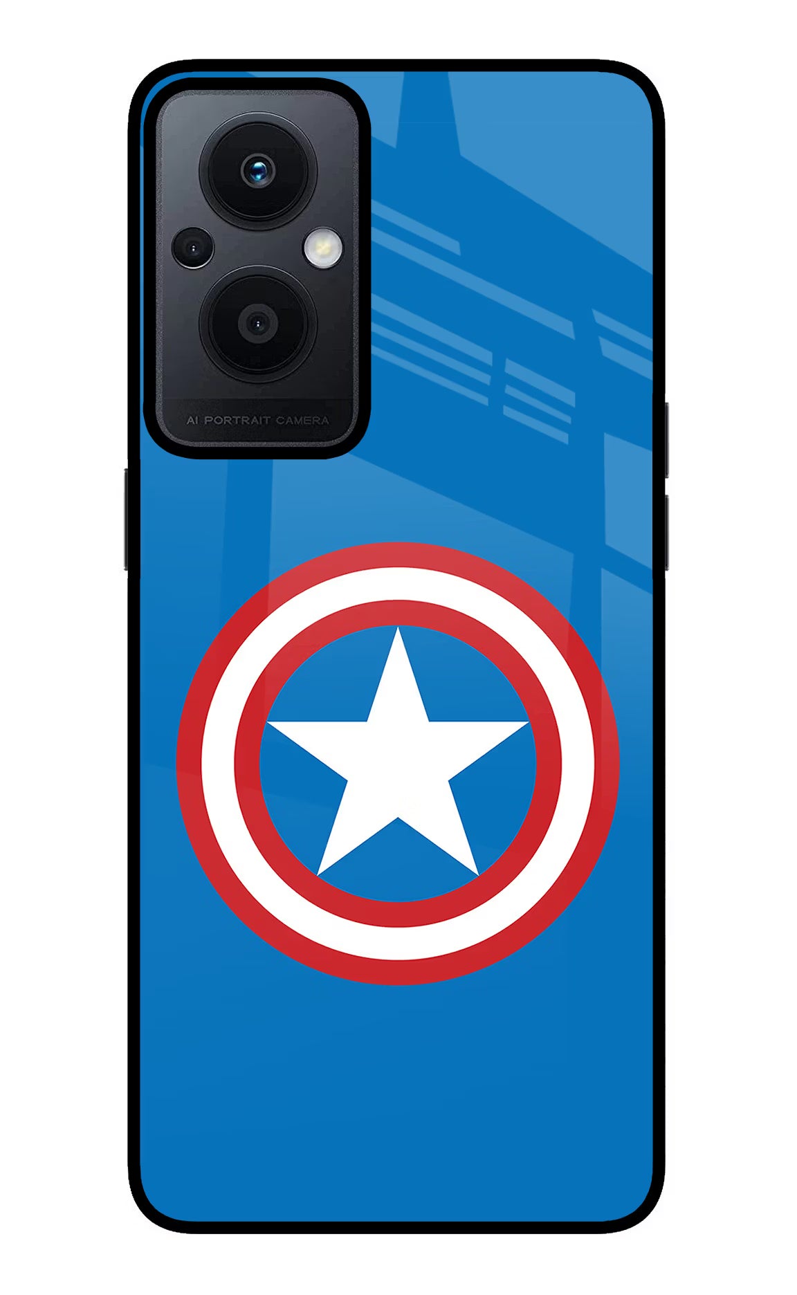 Captain America Logo Oppo F21 Pro 5G Glass Case Back Cover by Casekaro