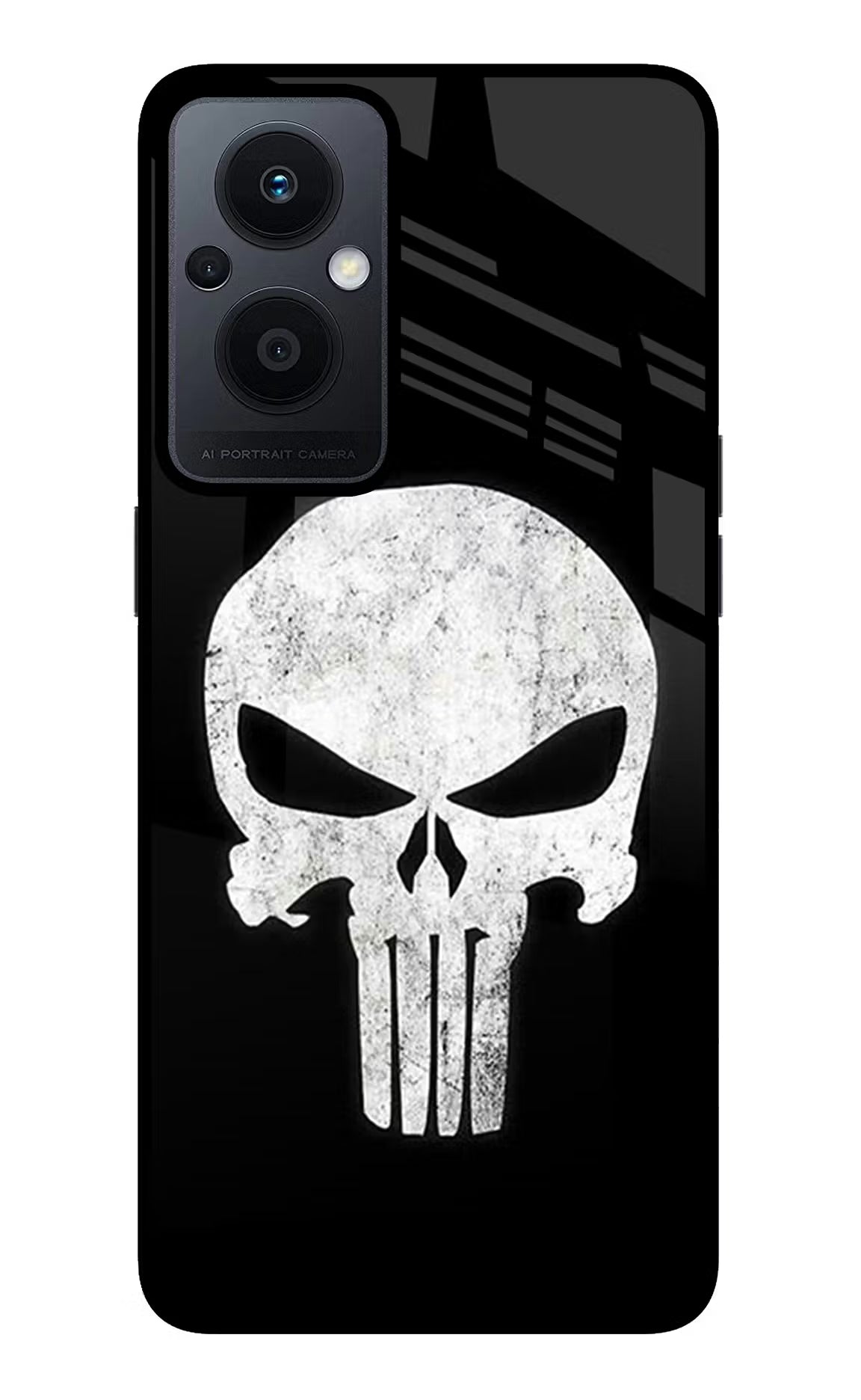 Punisher Skull Oppo F21 Pro 5G Glass Case Back Cover by Casekaro