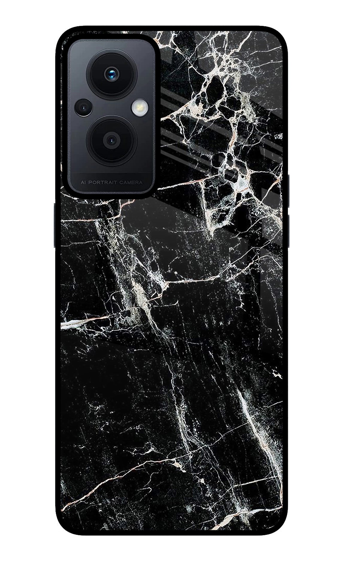 Black Marble Texture Oppo F21 Pro 5G Back Cover