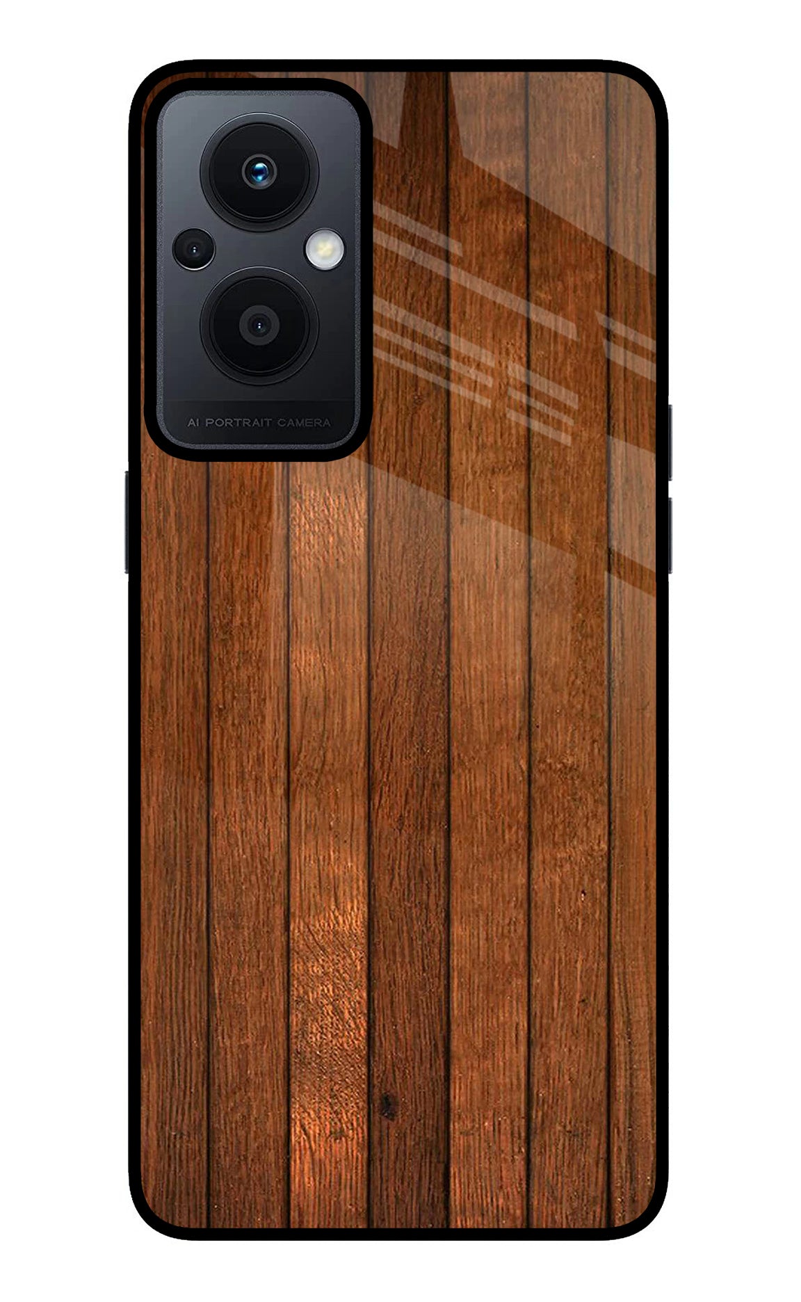 Wooden Artwork Bands Oppo F21 Pro 5G Glass Case