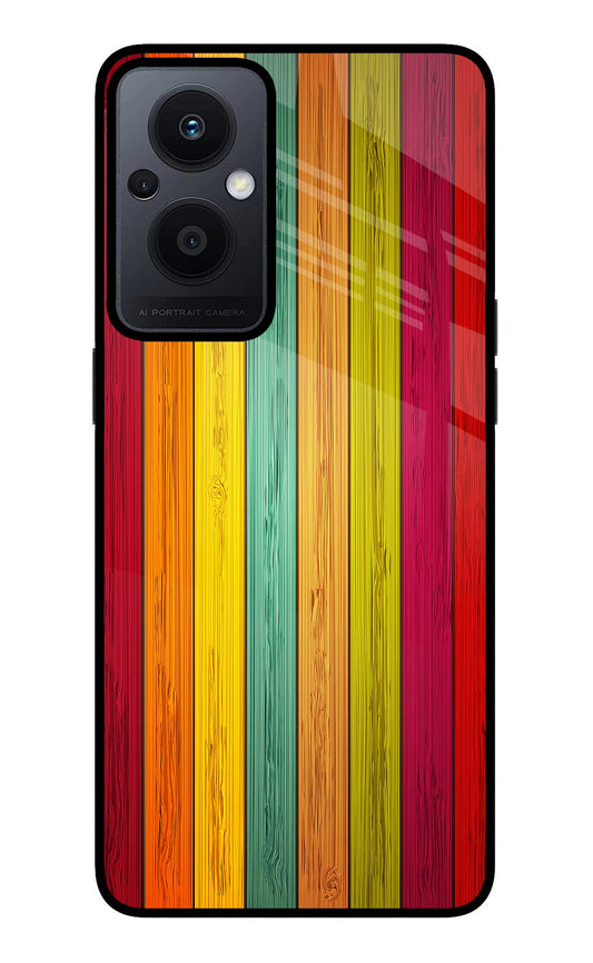 Multicolor Wooden Oppo F21 Pro 5G Glass Case