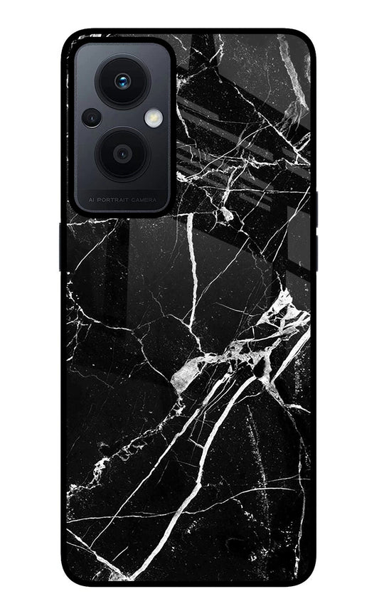 Black Marble Pattern Oppo F21 Pro 5G Glass Case