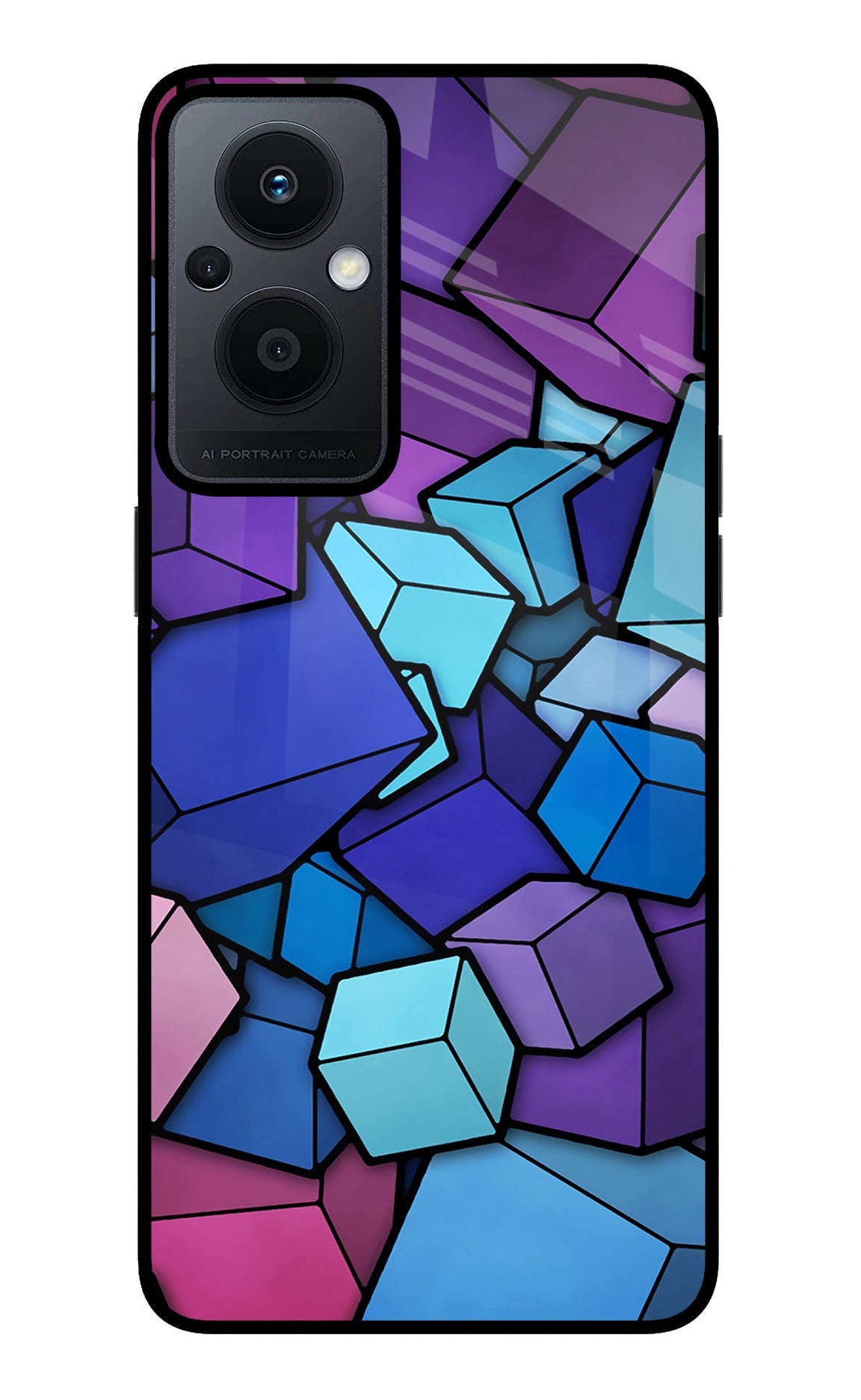 Cubic Abstract Oppo F21 Pro 5G Glass Case