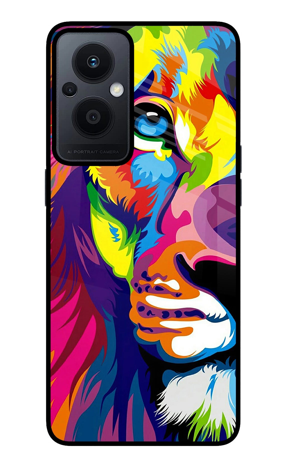 Lion Half Face Oppo F21 Pro 5G Back Cover