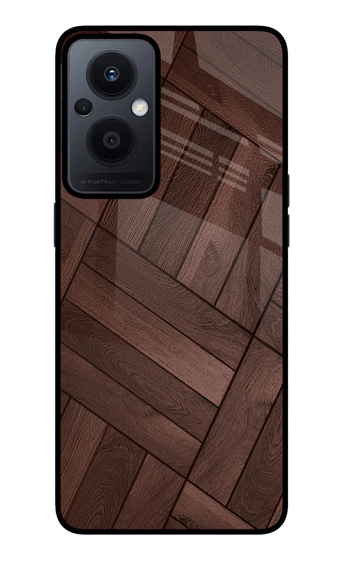 Wooden Texture Design Oppo F21 Pro 5G Glass Case