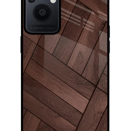 Wooden Texture Design Oppo F21 Pro 5G Glass Case Back Cover by Casekaro